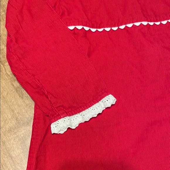 Hanna Andersson Red Corduroy Dress with Lace Trim - Picture 3 of 13
